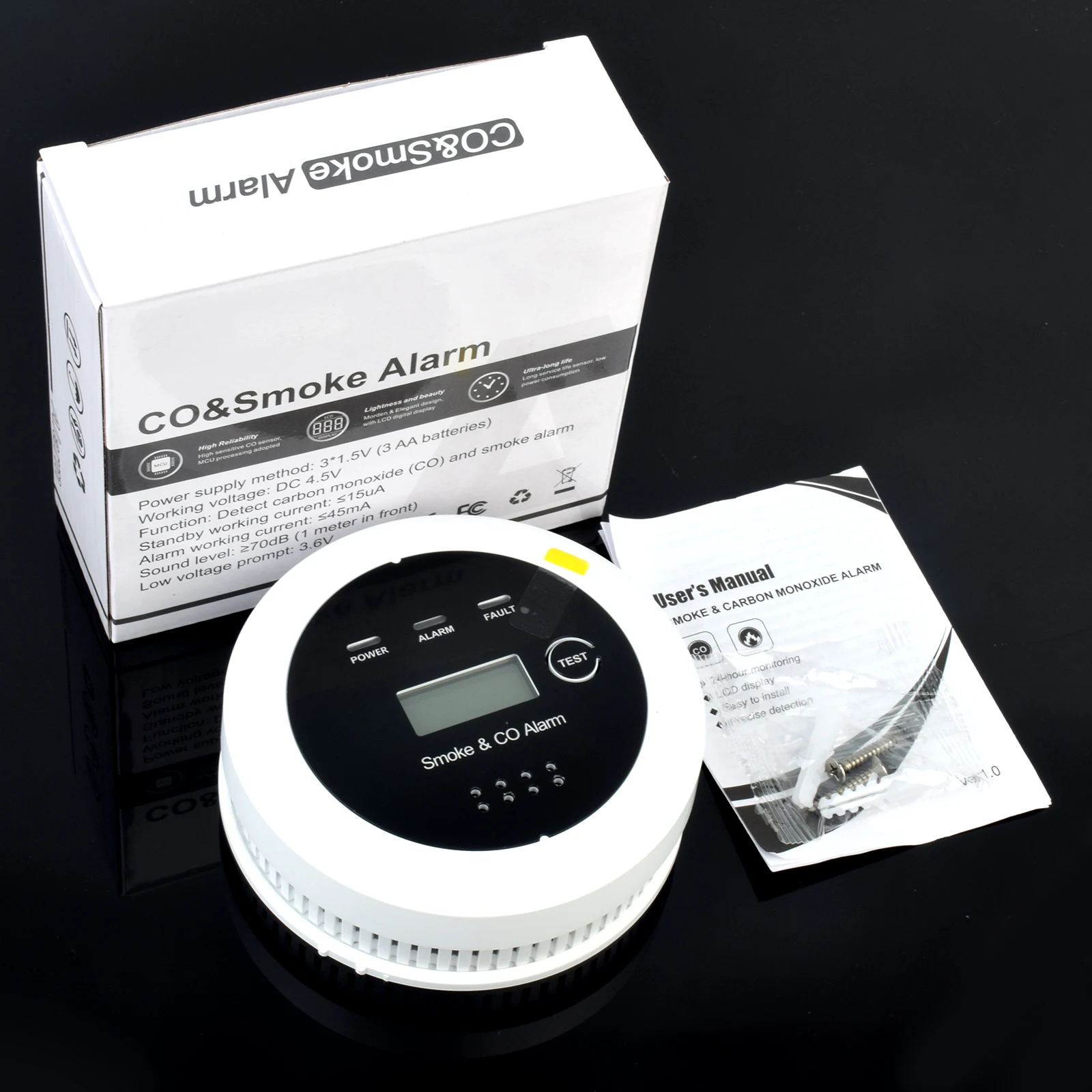 UL2034 Independent Carbon Monoxide Alarm | High Sensitivity CO Detector with LCD Display