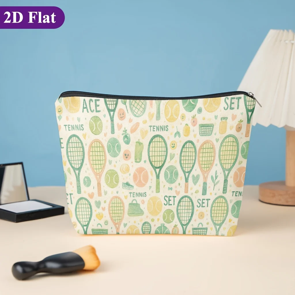 Cosmetic Bag Tennis Hand Drawn Pattern, Featuring Fun Designs Women's Makeup Bags Is for Storing Toiletries Storage Bags