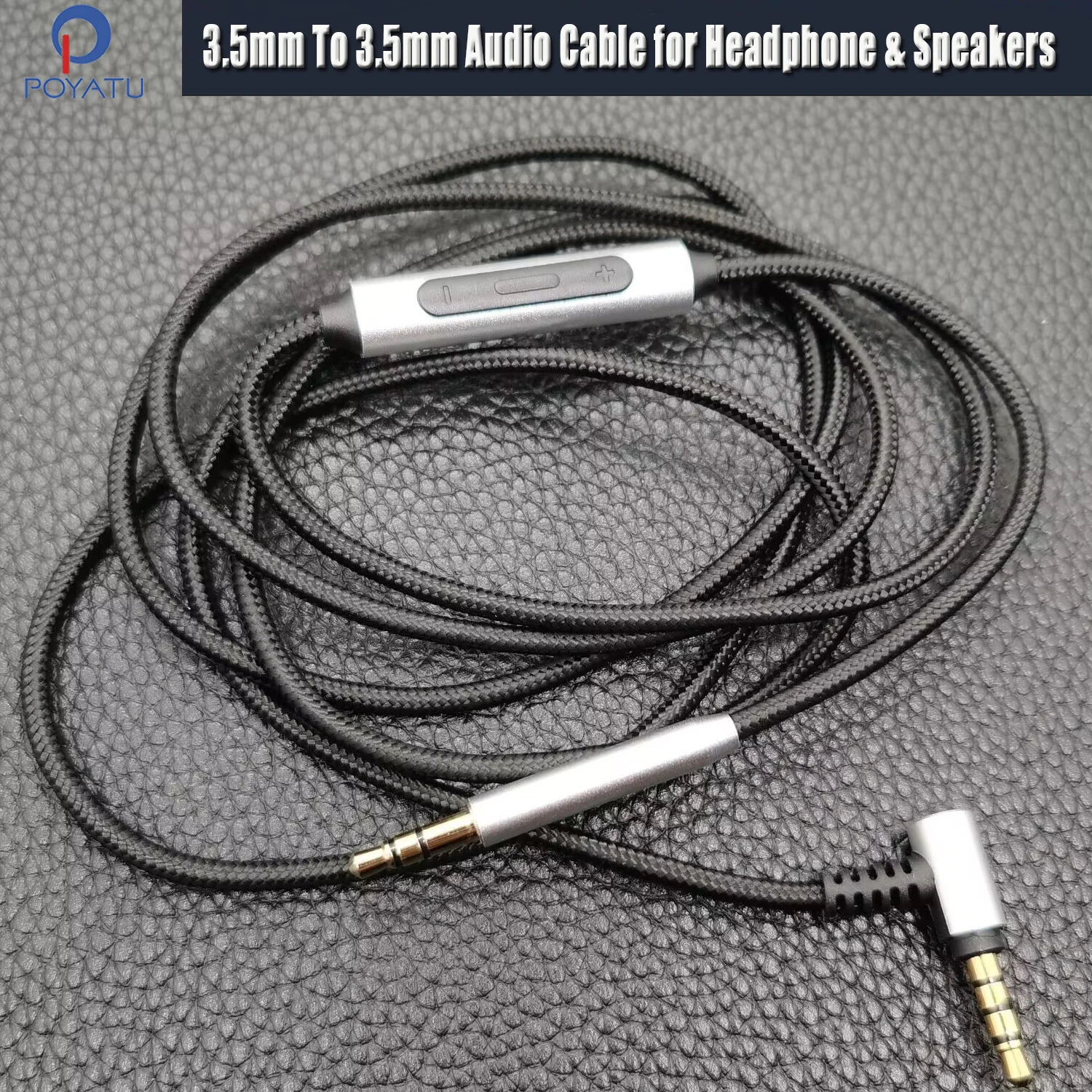 LEIBOCHAO Cavo Audio 3.5mm Con Telecomando E Microfono Per Cuffie Marshall Major 1/2/3 E Monitor – Placcato Oro, Lunghezza Regolabile