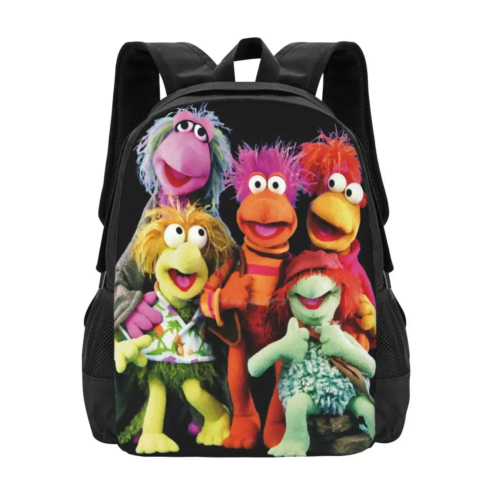 Fraggle Rock Bag mochila para hombres, mujeres, niñas, adolescentes, niños, marionetas, Sitcom Series, niños, criaturas, Canadá