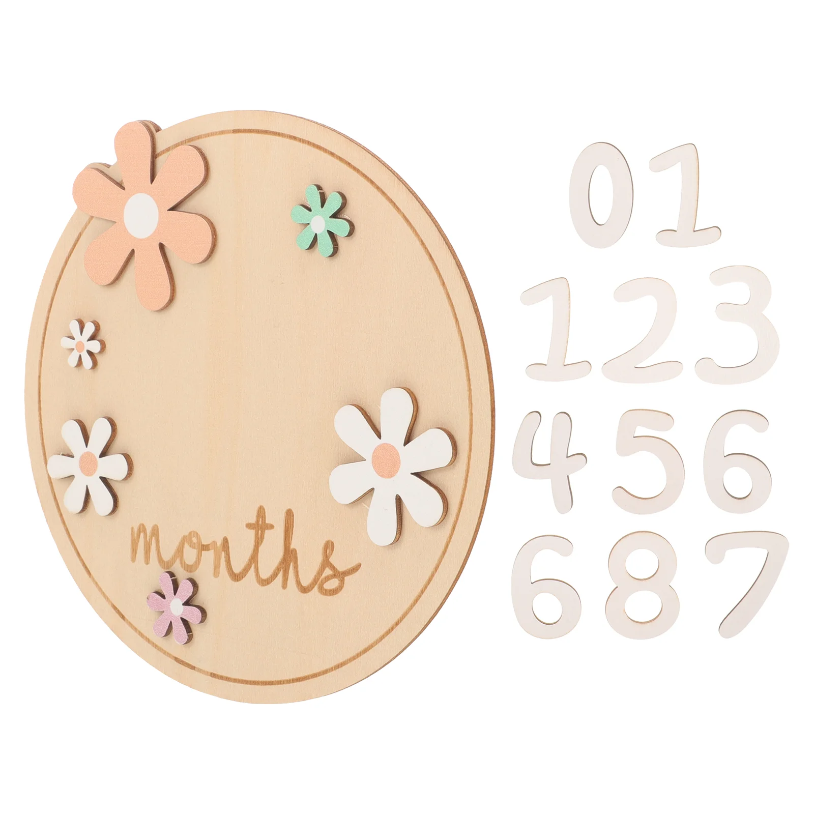 

Baby Month Cards Announcement Board for New Infant Signs Nursery CD Wooden Newborn Months