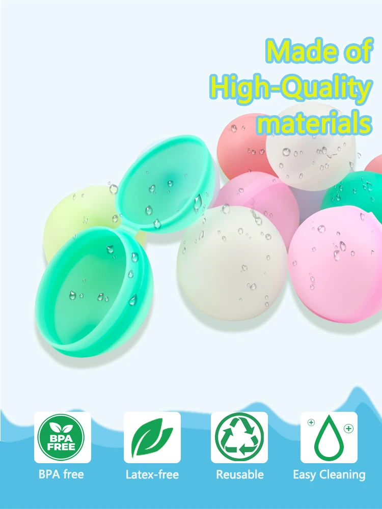 Ballons d'eau réutilisables, jouets à remplissage rapide, bombe à eau auto-scellante pour jeux d'été, enfants et adultes, activités de plein air, jouets cadeaux