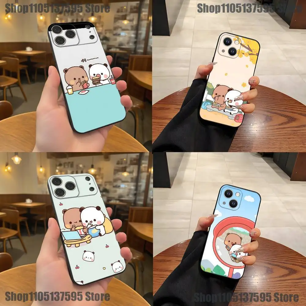 

Cartoon Cute BuBu DuDu Phone Case For iPhone 17,16,15,14,13,12,11,Pro,XS,Max,XR,Plus,E,SE4,Mini Black Soft Cover