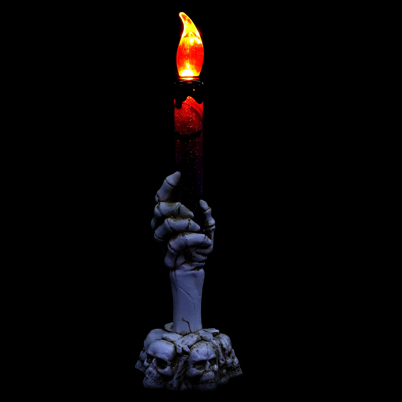 

2Pcs Halloween Purple Flameless Ghost Hand Candle Light Led Electronic Candle Lamps For Party Decoration