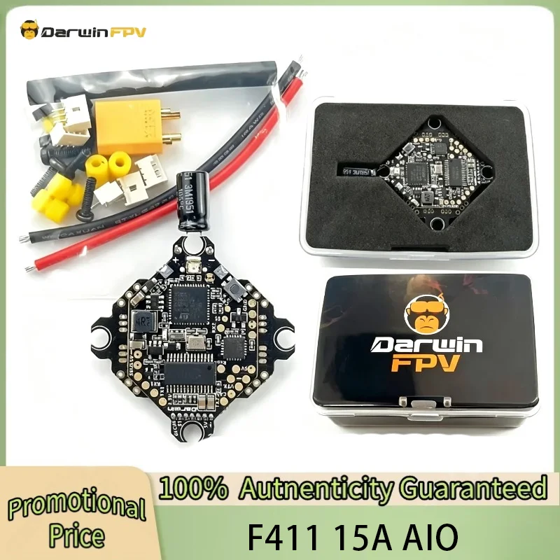 DarwinFPV F411 AIO Flight Controller Whoop Blheli_S Betaflight F4 15A OSD BEC BL_S 1-3S 4In1 ESC for RC Drone FPV Racing