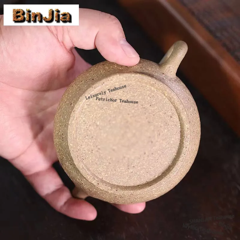 190ml Yixing Purple Clay Teapots Artists Handmade Column Scoop Pot Raw Ore Coarse Sand 16 Mesh Section Mud Kettle Zisha Tea Set view 5