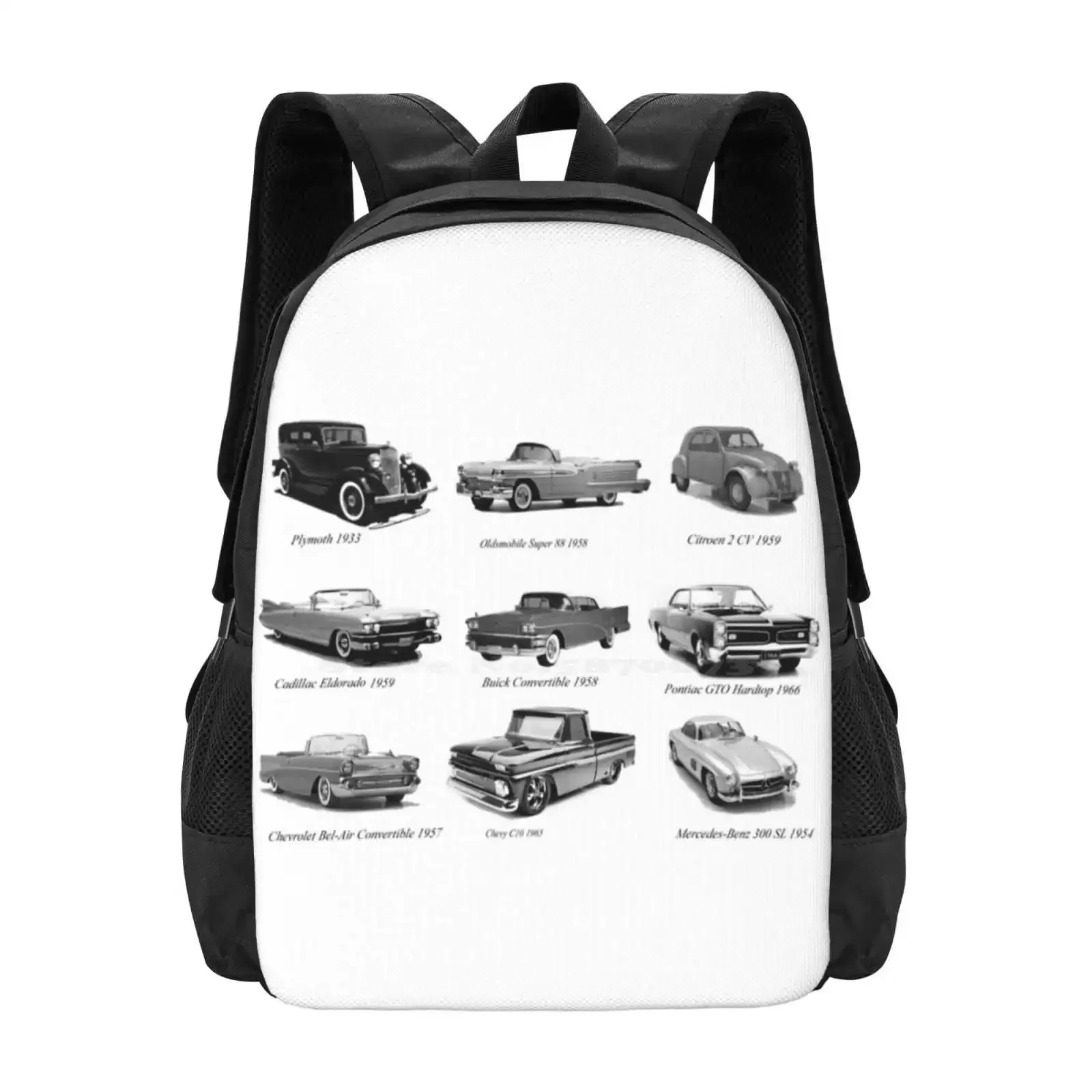 

Classic Car Collection Hot Sale Schoolbag Backpack Fashion Bags Classic Cars Vintage Cars Transportation Auto Mobile Classic