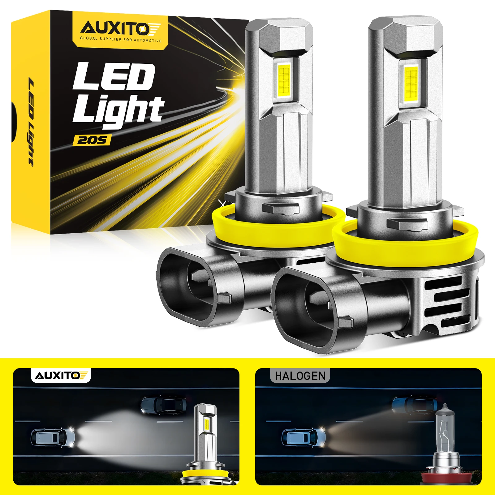 

AUXITO 2Pcs 30000LM H11 LED Headlight Canbus Car Headlamp H8 H9 9005 HB3 9006 HB4 9012 HIR2 LED Bulb Turbo Light 6500K White