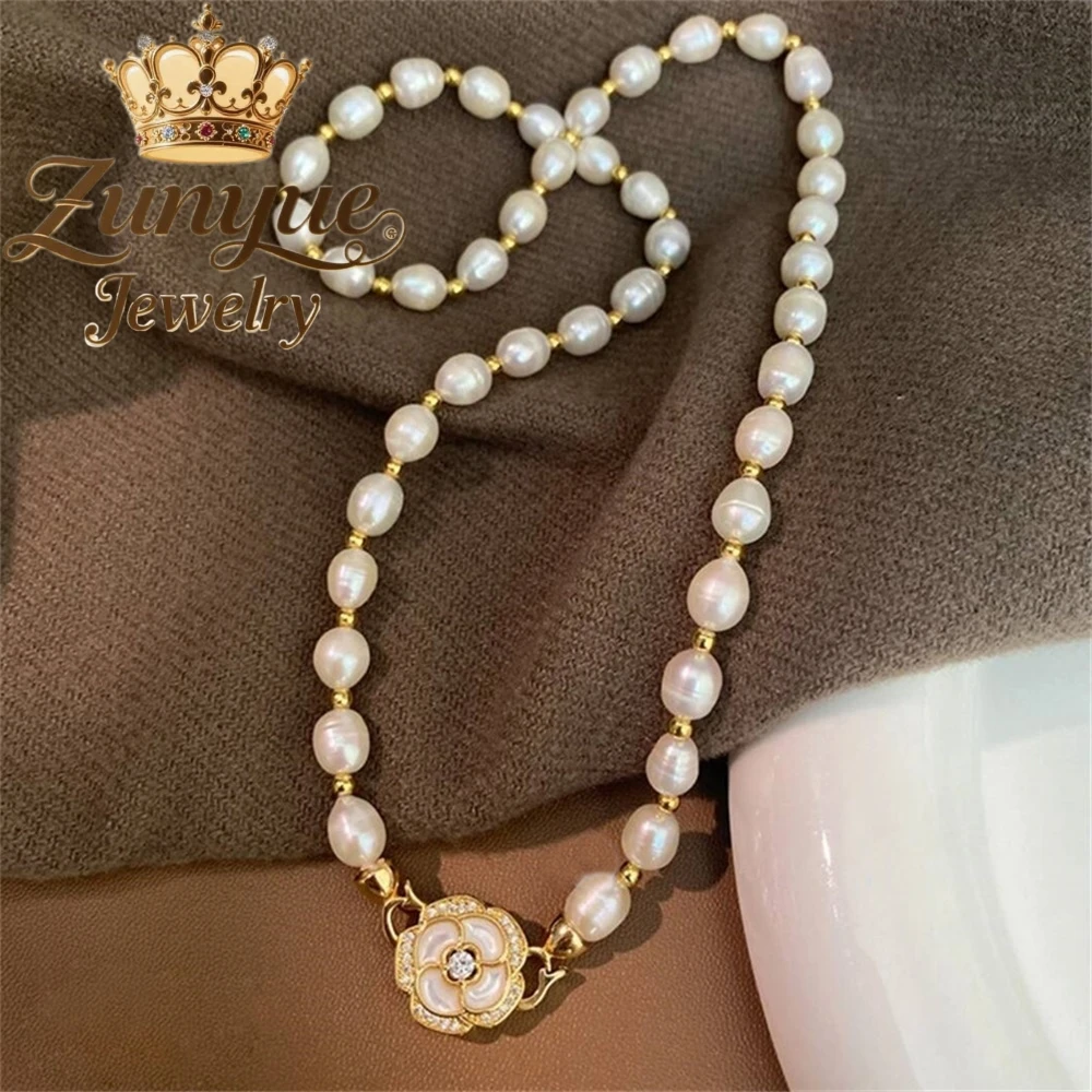 Natural Freshwater Pearl Necklace, Simple Yet Sophisticated Collarbone Chain Pendant, Light Luxury And Niche Necklace Charms