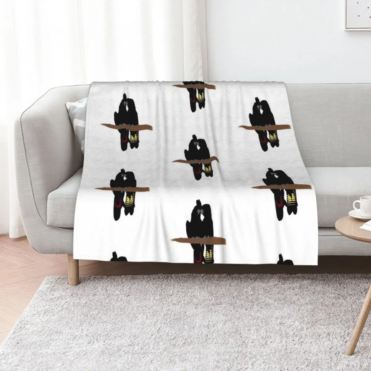 Black Cockatoos Throw Blanket decorative Multi-Purpose Decorative Beds Decoratives halloween Fashion Sofas Blankets