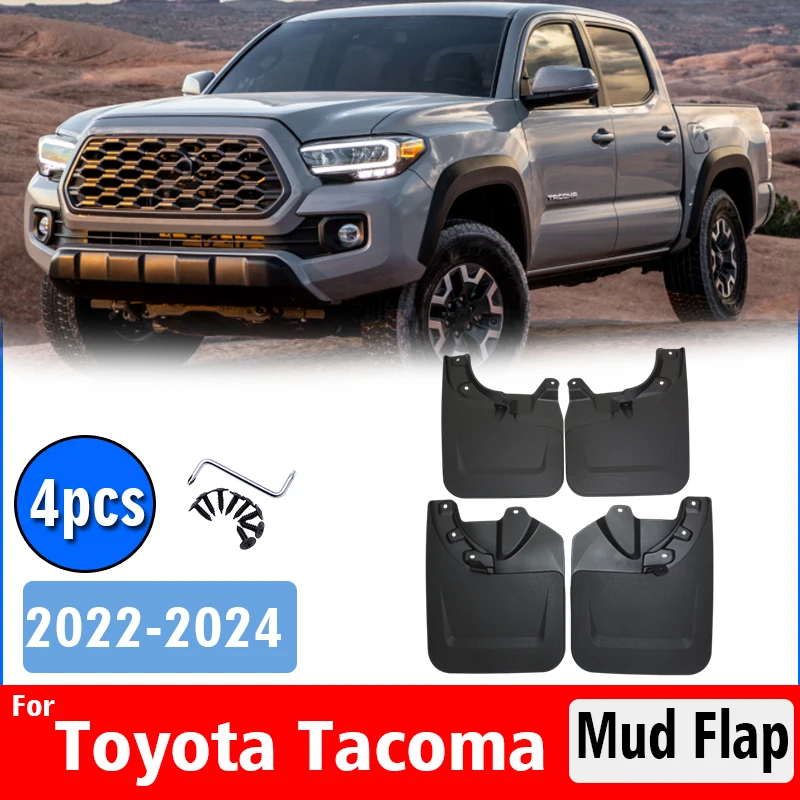 

2022 2023 2024 FOR Toyota Tacoma Mud Flap Guards Splash Mudguard Fenders Mudflaps Car Accessories Front Rear 4pcs