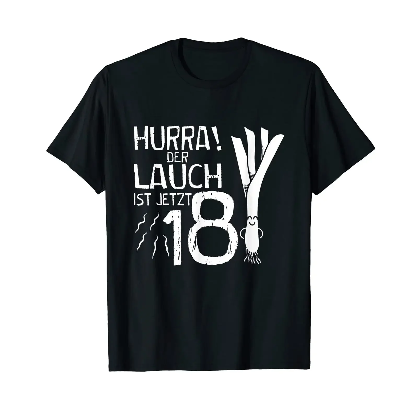 Fun T shirt with Hooray Leek is turning 18 Idea Legendary Party black vintage Washed Breathable Top For Everyday Wear Versatile