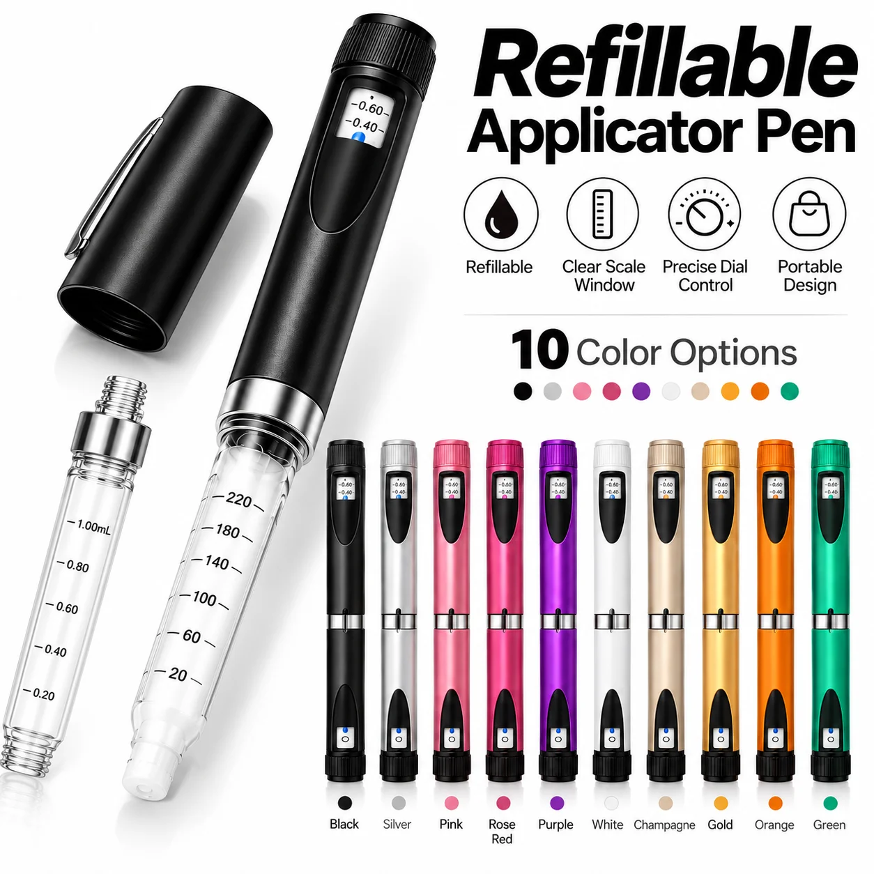 Reusable V2 Magic PenPeptide Beauty Injector Pen, Various Colors Available, Precise Dosing Design, Anti-Wrinkle Beauty Pen