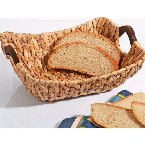 Lux Wood Handle, Wicker Bread Cart