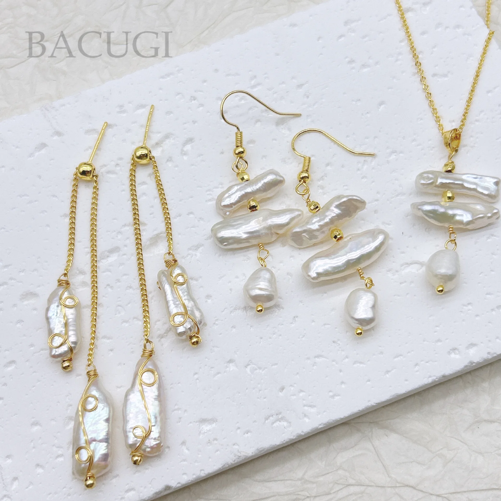 

925 Sliver Nature Freshwater Baroque Pearl Drop Earring