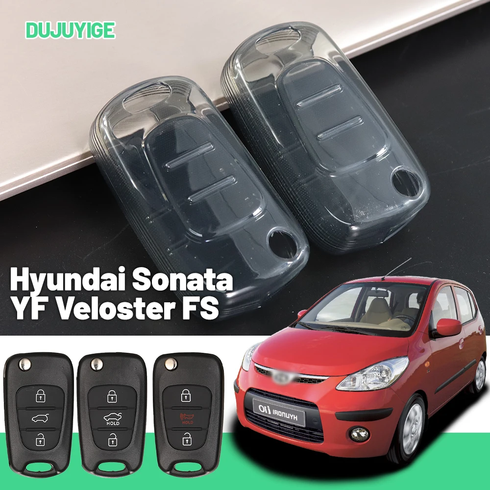 Clear TPU Car Key Case For Hyundai Sonata YF Veloster FS I10 (PA) I20 PB Key Fob Cover Protector Shell Auto Accessories