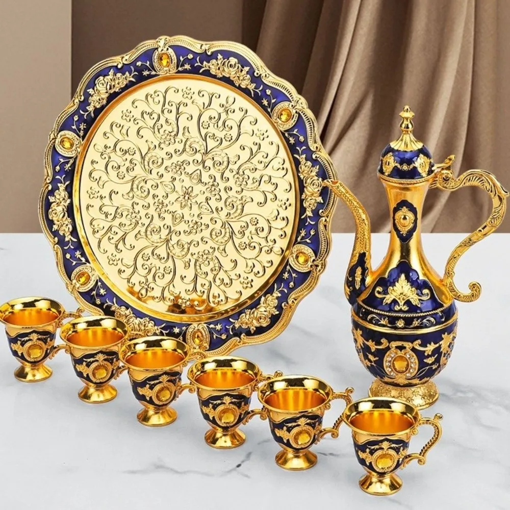 Gifts Luxury Turkish Tea Set Metal Decorative Teapot Kit European Style Multifunctional Vintage Wine Set Party view 4