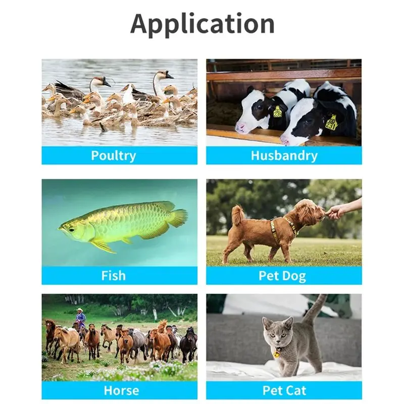 ABZZ-Animal 134.2Khz Chip Micro USB RFID Ear Tag FDX-A, B Animal ID Reader And OTG Function For Cattle White