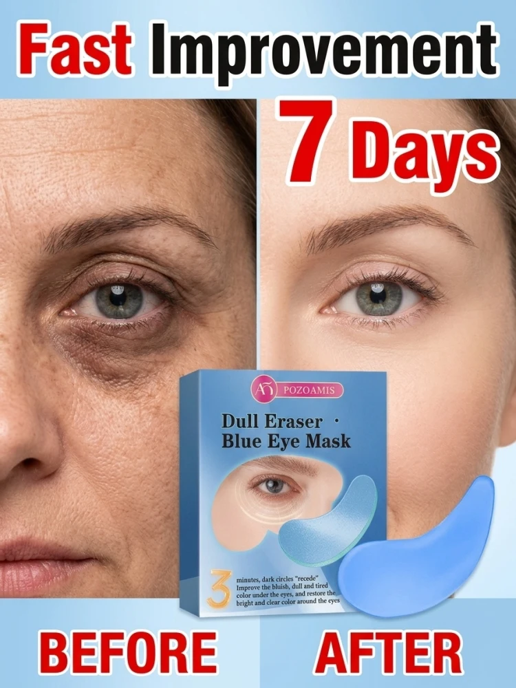 Blue Under Eye Hydrogel Masks, Moisturizing Eye Patches to Refresh Tired Looking Eye Area, Gentle Daily Eye Skin Care Supplies
