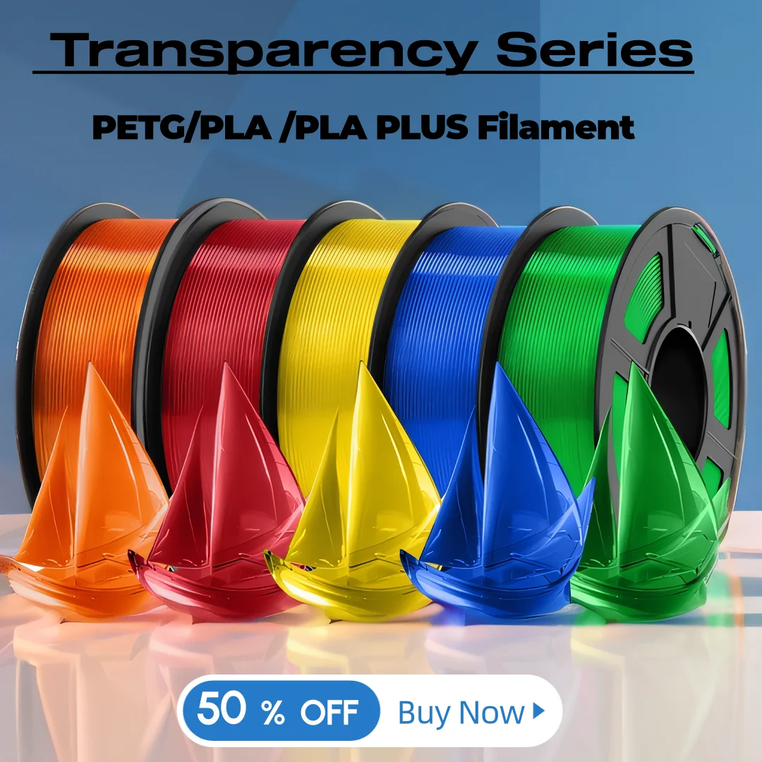 JAYO 3D PETG/PLA/PLA+ Filament 1.75mm Transparent Filament 2 Rolls For Bambu FDM 3D Printer Neatly Wound 3D Printing Material