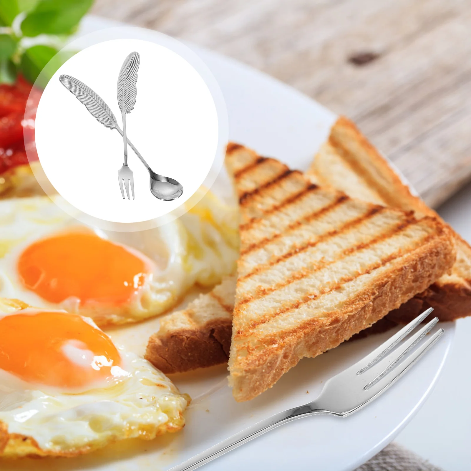 

1Set Shape Metal Dessert Spoon Fork Set Exquisite Coffee Ice Cream Fruit Fork Mixing Spoon for Bakery Home