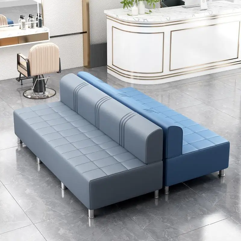 Internet-famous hair salon lounge waiting chairs, dedicated barbershop sofa waiting areas, long row chairs for guest rest