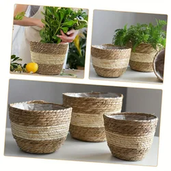 Versatile oval wicker plant basket, indoor and outdoor decorative pot holder, lightweight, suitable for home gardening