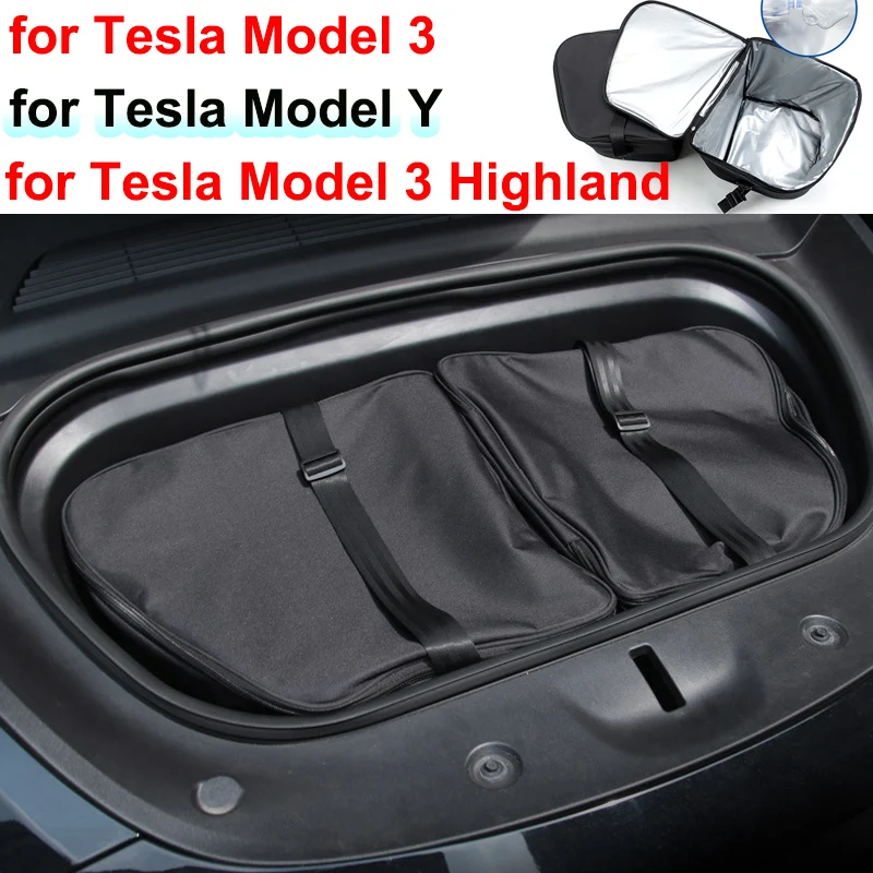 Model Y 2023 Frunk Cooler Insulation Storage For Tesla Model 3 Highland 2024 Organizers Bag Front Trunk Outdoor Picnic M3H New