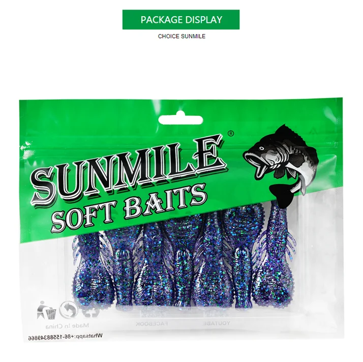 SUNMILE Stick Bait 6,2 cm 6,6 g Casting Schwere Gewichtete Weiche Kunststoff Köder Craw Künstliche Köder Silikon Shad Köder Für Bass angeln – Detail 7