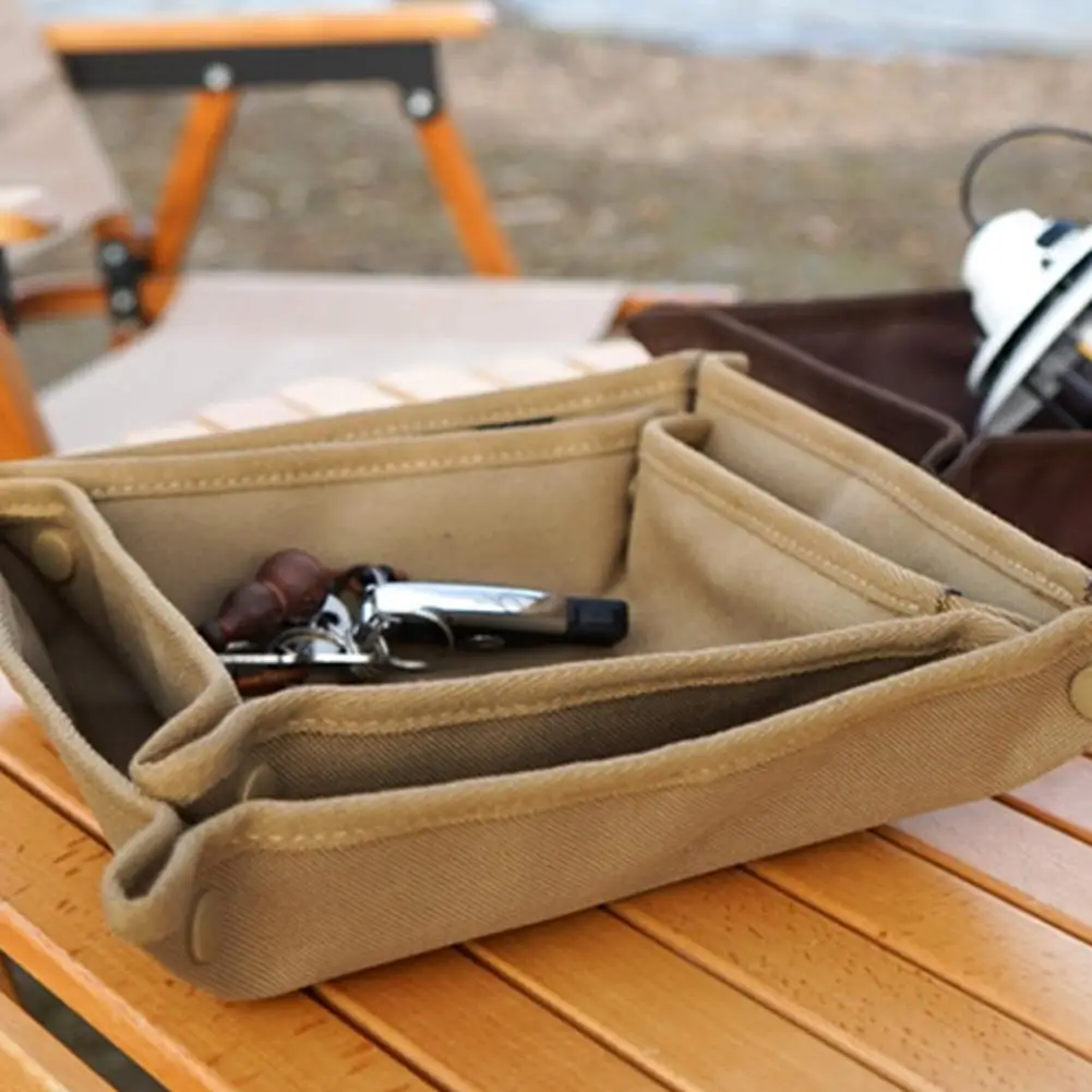 

Coffee Kaki 4 Colors Outdoor Camping Storage Tray Home Travel Storage Box Portable Folding Square Sundry Storage Box For Ca T5K4