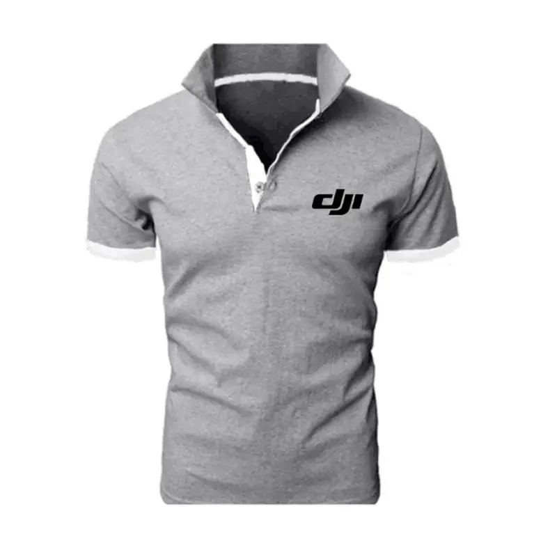 2025 Brand New Men's T-shirt Lapel Casual Short-sleeved Stitching Men T-shirt For Male DJI Print Pullover Top Man T Shirt