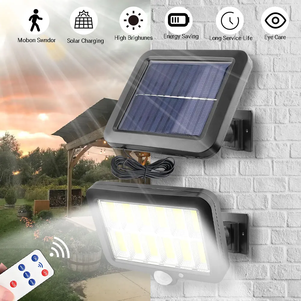 LED Solar Street Light Super Bright Motion Sensor LED Garden Wall Lamp Security Flood Lamp Outdoor IP65 Waterproof Wall Light