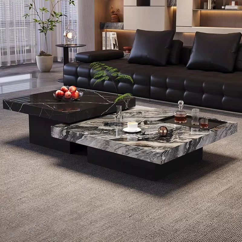 

Luxury Side Coffee Tables Decorative Tray Square Modern Coffee Tables Premium Black Small Flexible Nordic Living Room Furniture