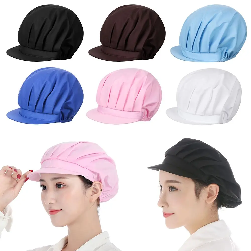 

Chef Hat Kitchen Cooking Chef Cap Food Service Hair Nets Chic Work Accessories Women Bandage Adjustable Cap Solid
