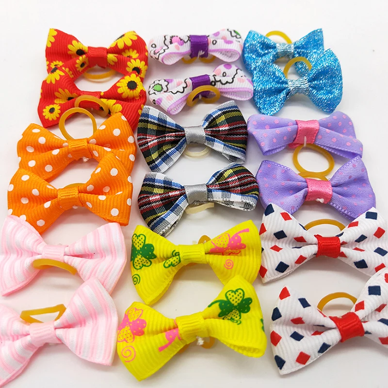 10/20pcs Pet Accessories Dog Hair Bows Cat Dog Hair Bows Mix Colours Small Dogs Hair Rubber Bands Dogs Grooming Accessories