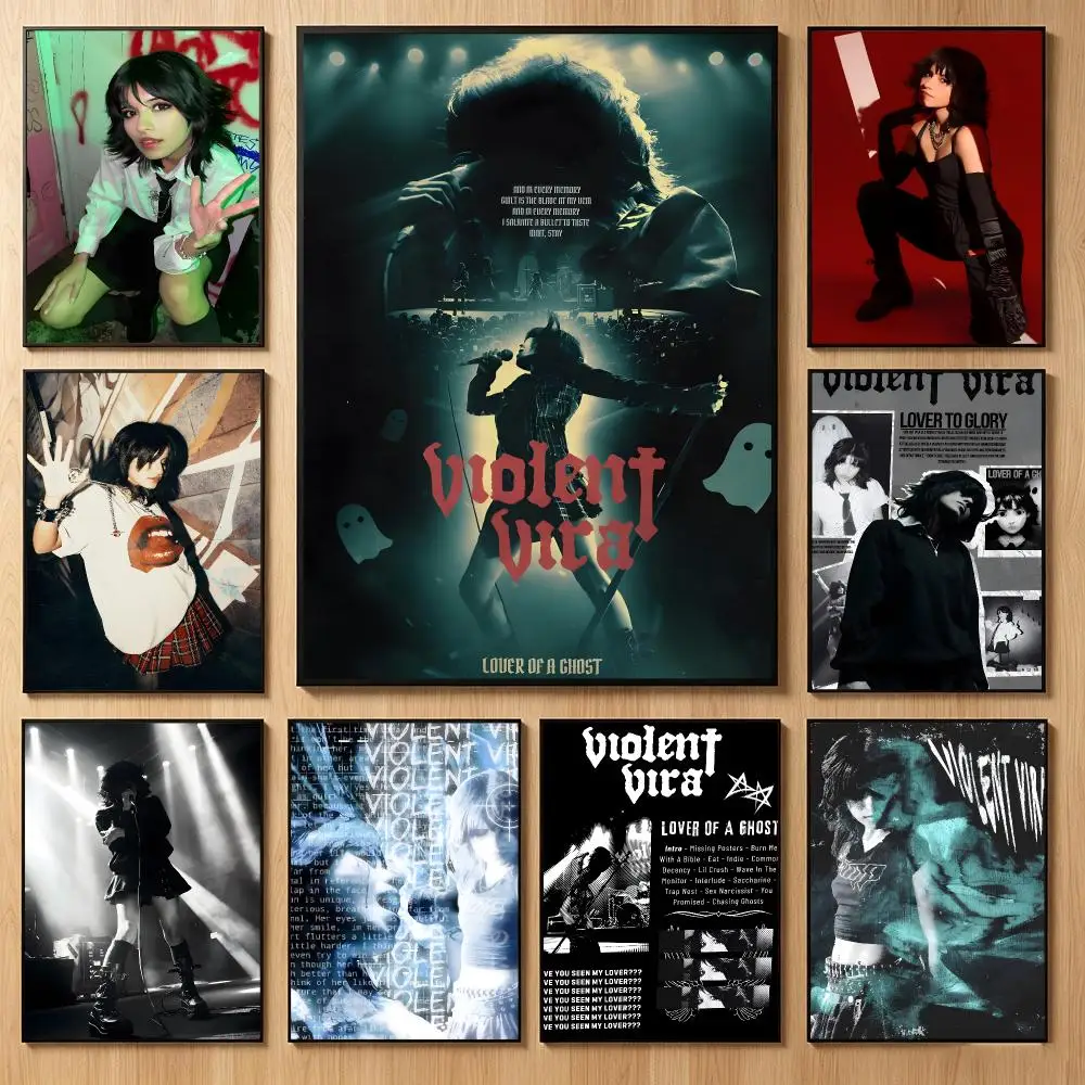Edgy Character-Ip V-Violent Vira Poster Classic Self-Adhesive PP Wall Sticker for Living Room Bar Decor Gift