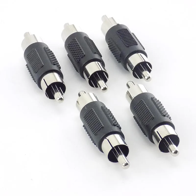 2 buah RCA laki-laki ke RCA steker laki-laki adaptor coupler AV Audio Video Plug Jack kabel ekstensi konektor untuk Aksesori Kamera CCTV