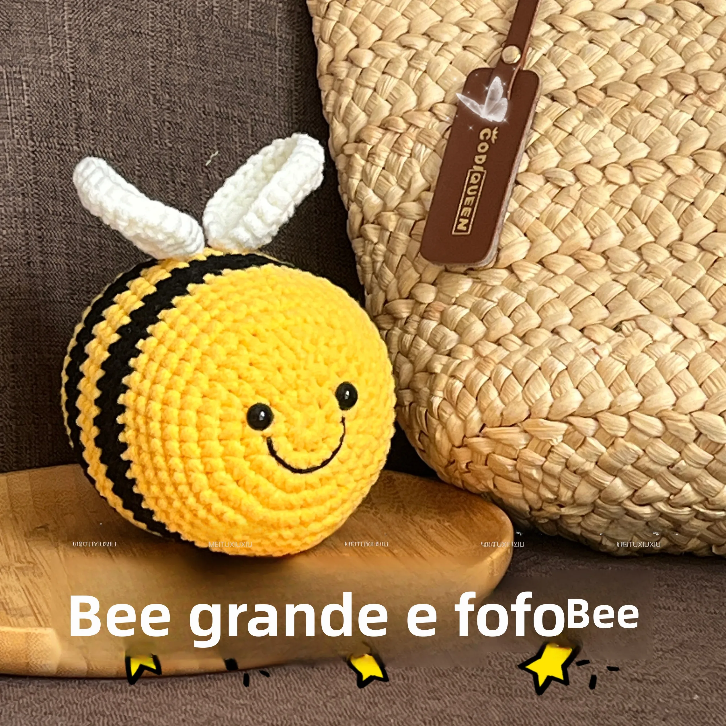 kit-de-material-premium-para-croche-abelha-fofa-de-tamanho-grande-em-fio-facil-de-aprender-perfeito-para-trico-e-croche-diy