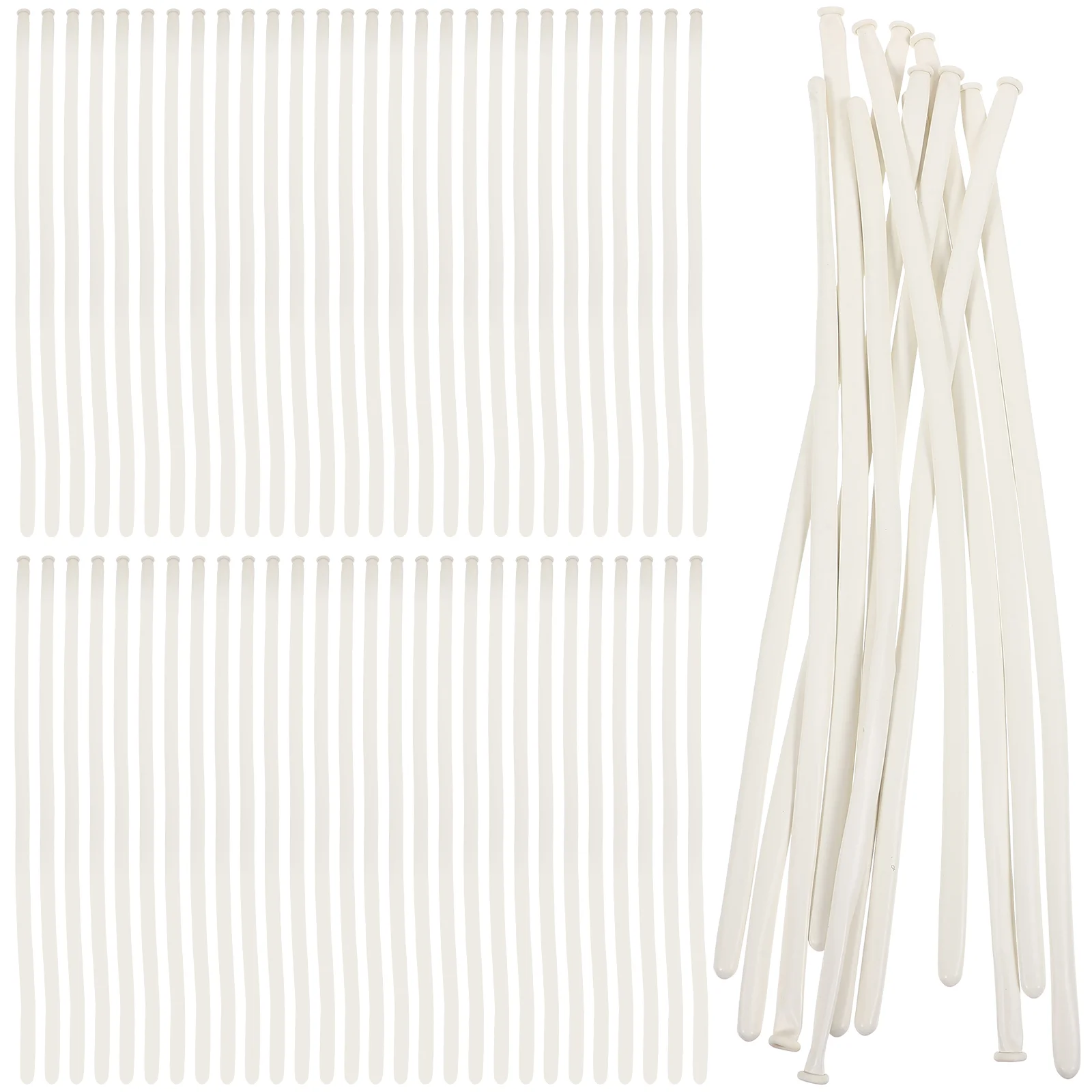 100 Pcs Balloons Clear Strip Latex Long Twisting DIY for Party Modeling White 260