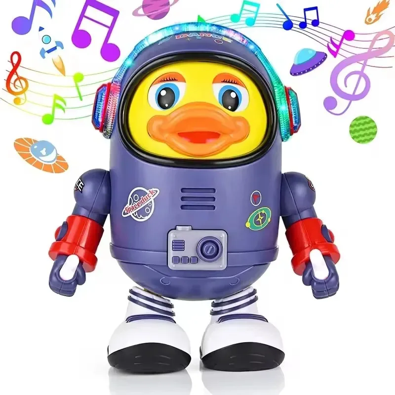 TOPMAYA 子供用スペースミュージックライトスイングダンスリトルかわいいアヒル宇宙飛行士電動人形早期教育