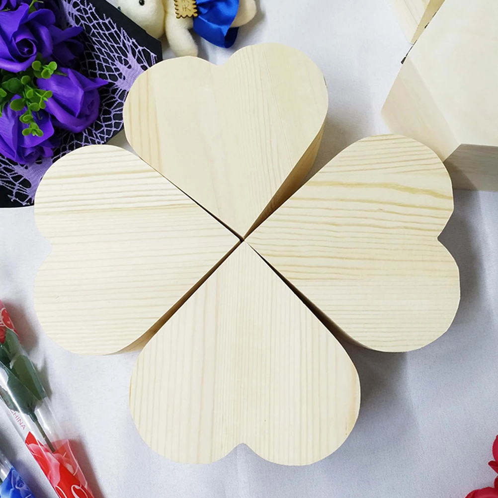 

Heart-shaped Necklace Gift Box Jewelry Boxes for Friends Ring Package Wooden Father