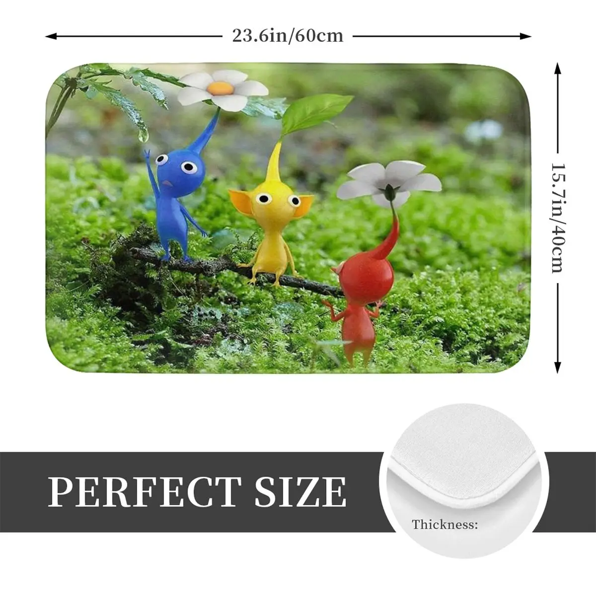 Pikmin Non-slip Doormat Floor Mat Dust-proo Carpet Rug for Kitchen Entrance Home Bathroom Footpad Mats
