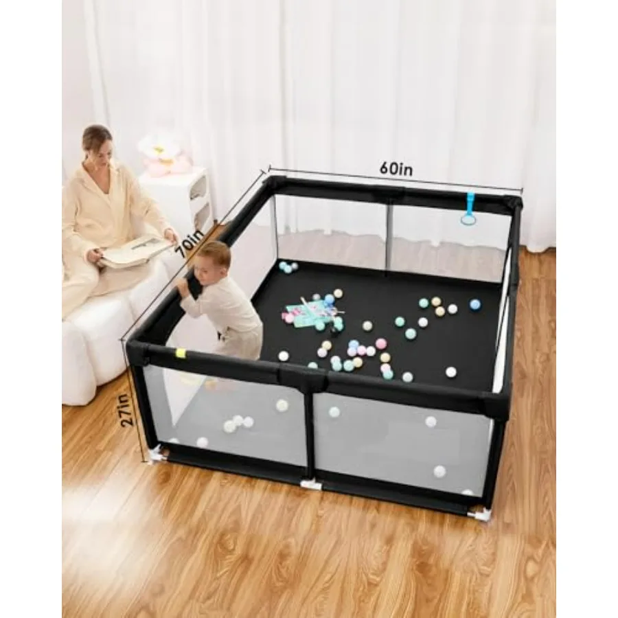 Box per bambini extra large da 71 x 59 per neonati e bambini piccoli Centro attività sicuro con recinzione morbida per giochi Cortile di sicurezza per interni Facile da A