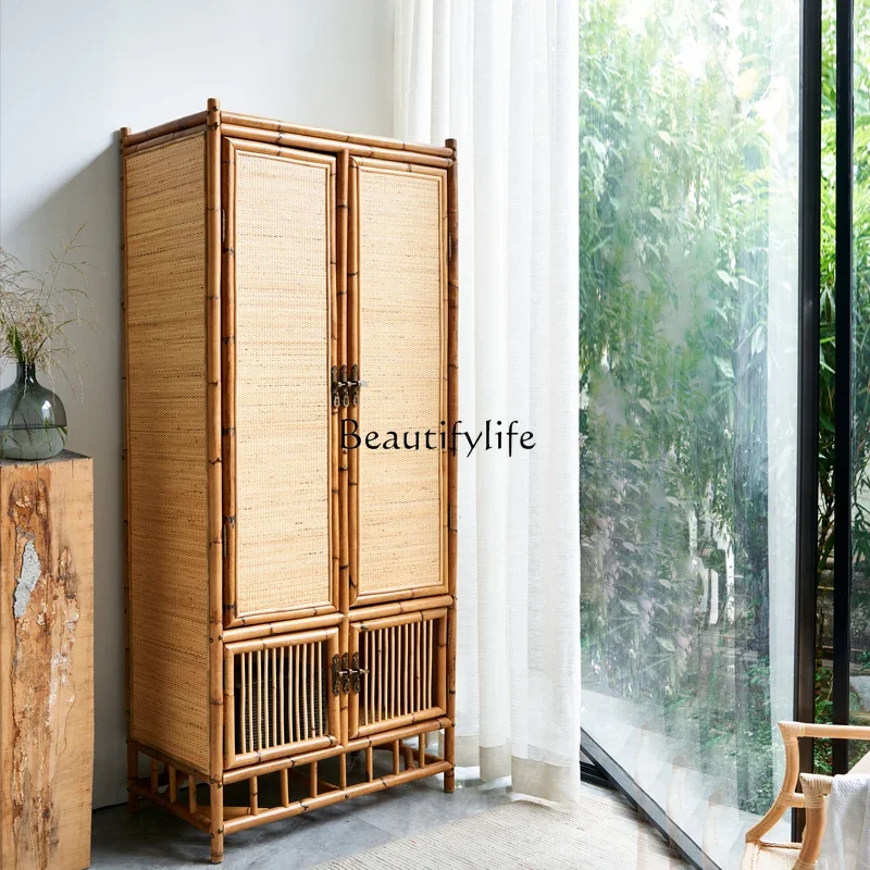 

yj32 *Rattan wardrobe Japanese-style homestay modern simple home bedroom storage creative retro
