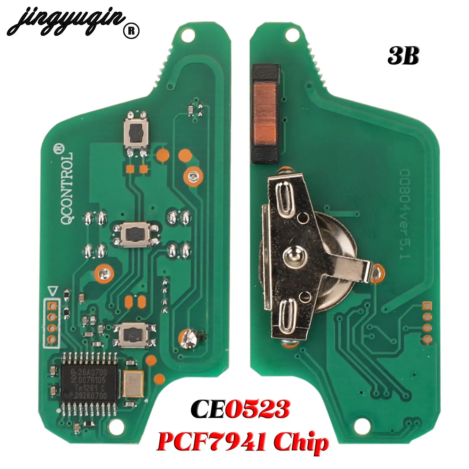 jingyuqin 2/3 Buttons For Peugeot 407 407 307 308 607 Citroen C2 C3 C4 C5 ASK/FSK Remote Key Circuit Board CE0523/36 pcf7941/61