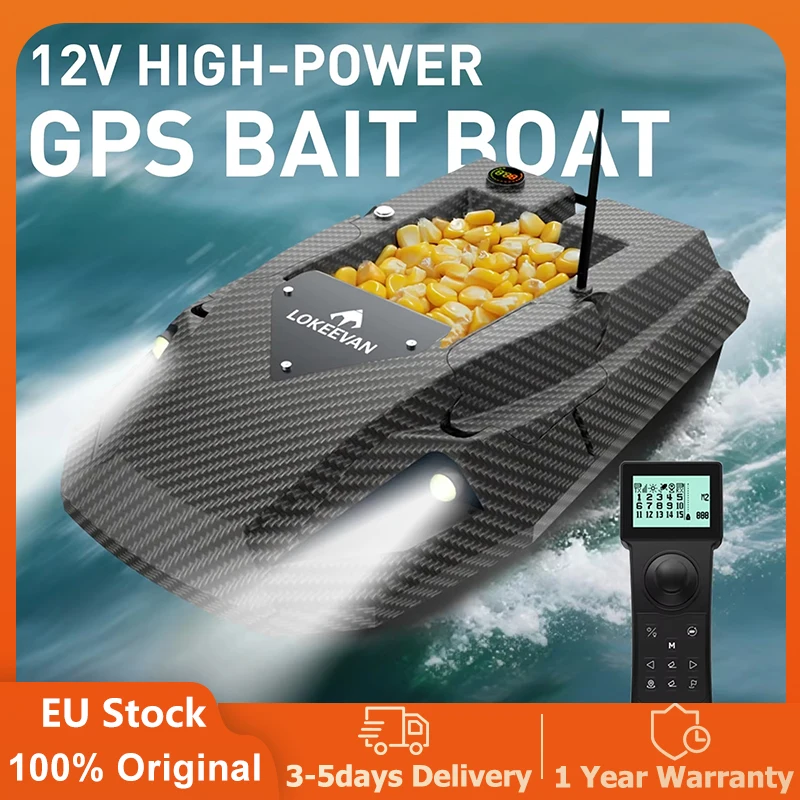 LOKEEVAN D50B Bait Boat 12V 15600*2 Mah Power Pull Net Troll Gancio GPS + Beidou Satellite Sistema di posizionamento doppio Lanciatore per barche per pesci