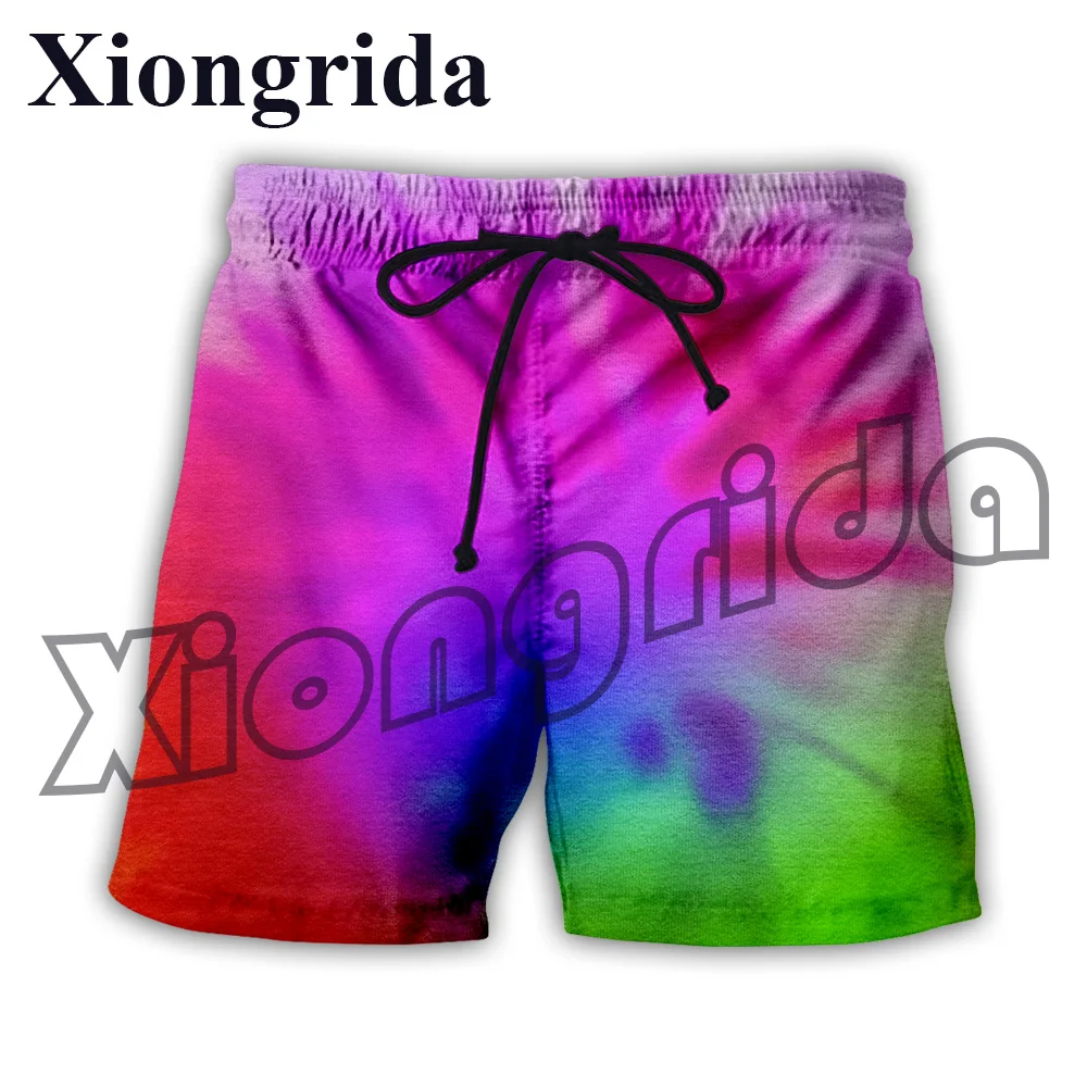 

3D Tie-dyed Swirl Printed Men Shorts Fashion Abstract Graphic Color Print Boards Shorts Hawaiian Trunks High Waist Short Pants S