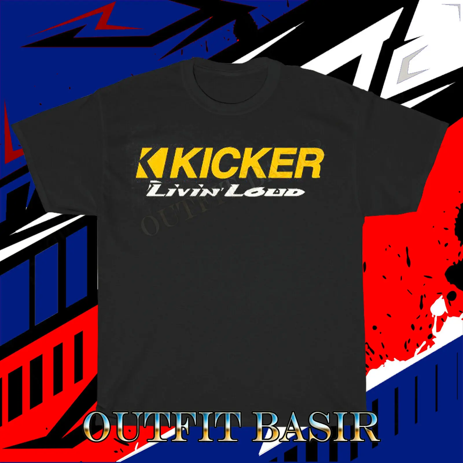 Camiseta con logotipo de Kicker Livin Loud Audio para hombre, talla divertida S-5XL, nueva