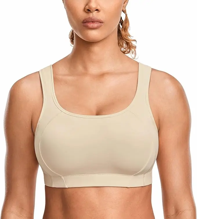 Bounce Control Plus Size Sports Bras for Women High Support Double Back Hooks Full Coverage Padded Wireless Bra