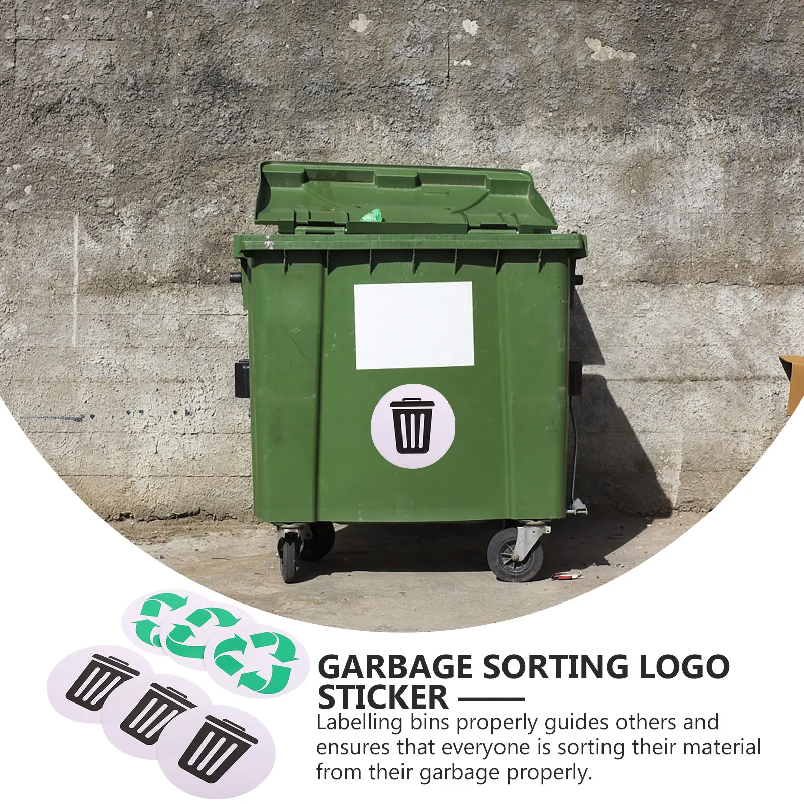 

6 Pcs Garbage Sorting Stickers Trash Can Labels Waste Recycling Decals Reusable Waterproof Adhesive Bin Tags Home Office Garden